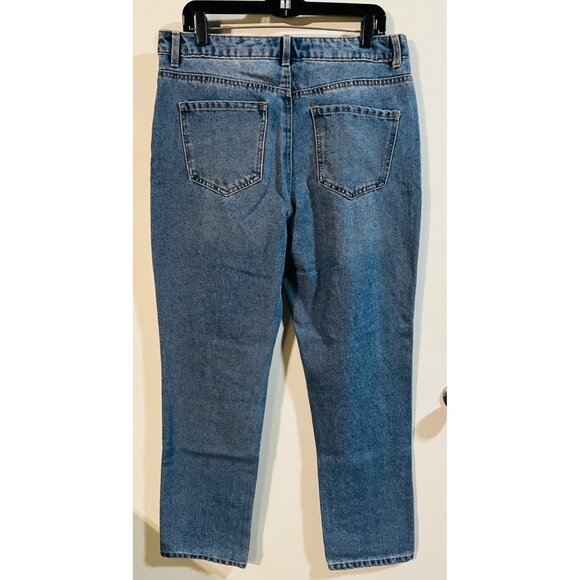 Refuge Denim Womens 90s Straight Leg Distressed Jeans Size 11 Blue - Picture 2 of 3